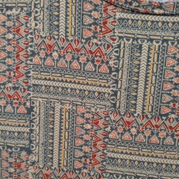 Lularoe Julia Dress Large (L) Abstract Multicolor Short Sleeve Stretch Aztec - Picture 3 of 8